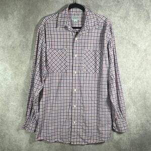 Carhartt Work Shirt Mens Medium Red Plaid Button Up Long Sleeve Outdoor Casual‎
